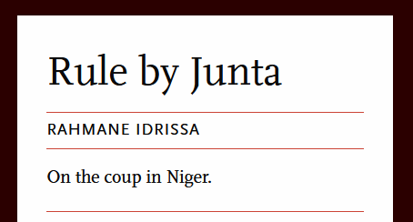 Rule By Junta